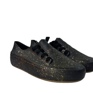 Melissa Women's Ulitsa Black & Gold Splatter Sneakers size 8